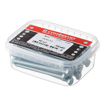 Болт оцинкованный M6x80 мм DIN 933 10,9 (40 шт.)