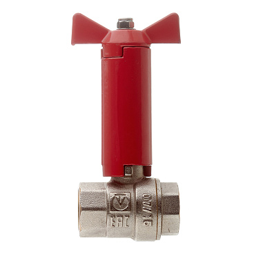 Кран шаровой латунный Valtec 1/2 ВР(г) х 1/2 ВР(г) проходной бабочка с удлиненным штоком прямой (VT.250.N.04)