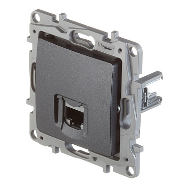 Розетка компьютерная Legrand Etika встраиваемая антрацит RJ45 (672641)
