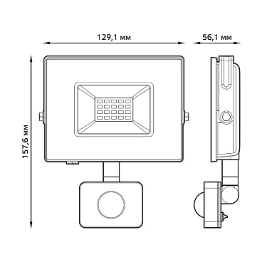 Прожектор светодиодный Gauss Elementary-S ДО-30 6500К 30 Вт IP65 с датчиком движения черный