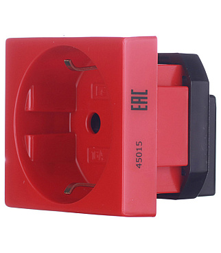 Розетка для кабель-канала DKC Viva красная со шторками 2 модуля (45015)