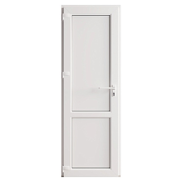 Металлопластиковая дверь VEKA 2050х700 мм алюминиевый порог белая левая глухая