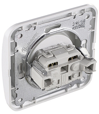 Розетка Makel Mimoza встраиваемая белая со шторками (12052)