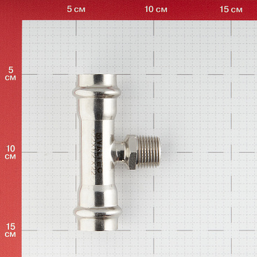 Тройник Valtec (VTi.933.I.220422) 22 мм х 1/2 НР(ш) х 22 мм нержавеющая сталь