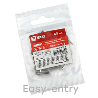 Наконечник штыревой втулочный изолированный EKF PROxima НШВИ 8 мм х 0,75 кв. мм (50 шт.)