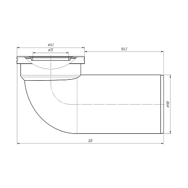 Отвод для унитаза АНИ пласт d110 мм 90° пластиковый переходной для унитаза (W9220)