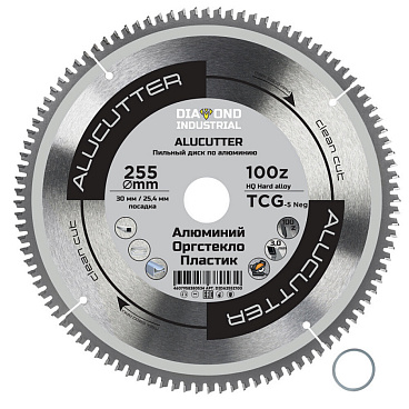 Диск пильный по пластику Diamond Industrial AluCutter 255х30х3,1 мм 100 зубьев (DIDA255Z100)