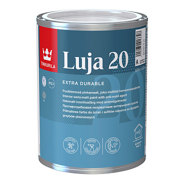 Краска моющаяся Tikkurila/Tikkivala Luja Extra полуматовая база А белая 0,9 л