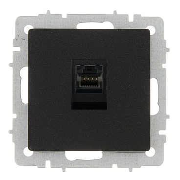 Розетка компьютерная IEK Brite РК10-БрЧ встраиваемая черная (BR-K10-1-K02)