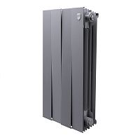 Радиатор биметаллический Royal Thermo Piano Forte 500 мм 4 секции 1" боковое подключение серебристый