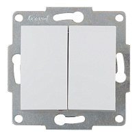Выключатель Lezard Karina двухклавишный встраиваемый белый (707-0288-101)