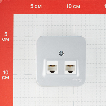 Розетка компьютерная Systeme Electric Blanca накладная алюминий 2хRJ45 (BLNIA045453)