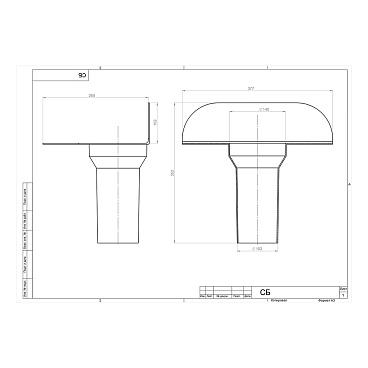 Воронка парапетная Поливент d110х250 мм черная RAL 9005
