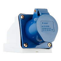 Розетка силовая угловая настенная EKF PROxima 2Р+РЕ 16 А 220 В IP44