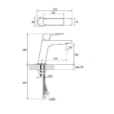 Смеситель для раковины Ravak Classic хром однорычажный (X070080)