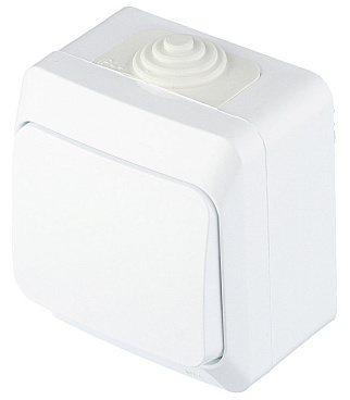 Выключатель Systeme Electric Этюд одноклавишный накладной белый (BA10-041B)