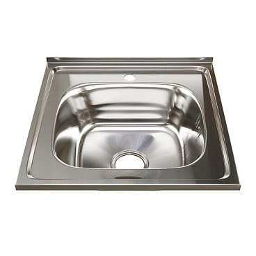 Мойка для кухни Mixline 50х50х18 см накладная с сифоном сталь (527972)