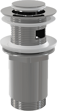 Водослив для умывальника click/clack 5/4", цельнометаллический с малой заглушкой, арт. A391