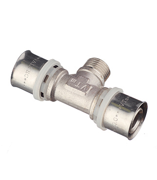 Тройник VALTEC (VTm.233.N.260426) 26(пресс) х 1/2 НР(ш) х 26(пресс)