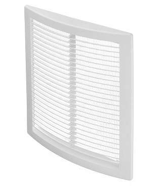 Решетка вентиляционная пластиковая приточно-вытяжная Era РЦ 180х250 мм с сеткой белая