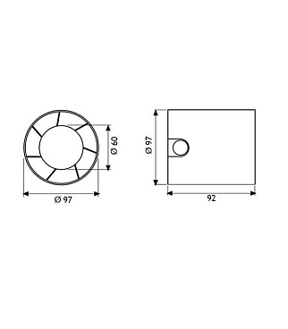 Вентилятор канальный осевой Cata MT-100 d100 мм слоновая кость
