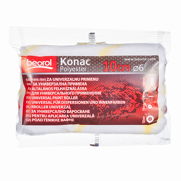 Валик полиэстер 100 мм d42 мм ворс 12 мм для водной основы без ручки Beorol Konac (2 шт.)