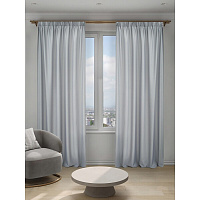 Штора креп светло-серая 150х270 см Decofest Элис (153.763)