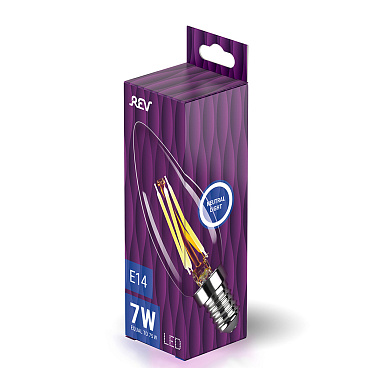 Лампа светодиодная филаментная Rev E14  4000К 7 Вт 220 В свеча
