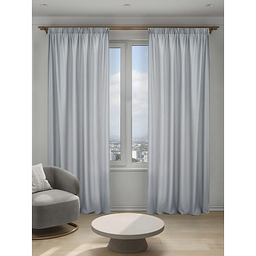 Штора креп светло-серая 150х270 см Decofest Элис (153.763)