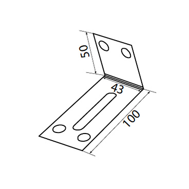 Уголок фиксирующий для дверного профиля UA-50A 2 мм