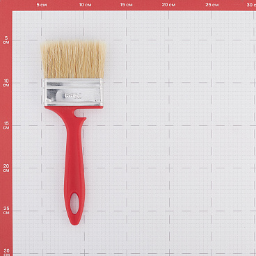 Кисть плоская натуральная щетина пластиковая ручка Wenzo Pro 70х12 мм для эмалей и лаков на алкидной основе