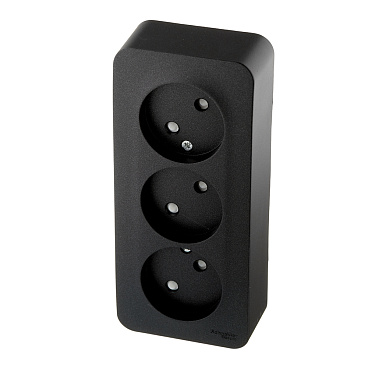 Розетка Systeme Electric Blanca накладная антрацит со шторками (BLNRA001316)