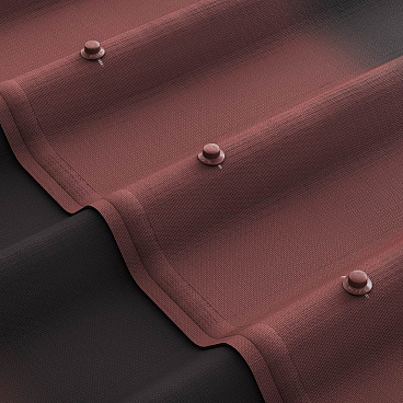 Лист волнистый Ондулин красная черепица 1,95х0,96 м 3,3 мм усиленный