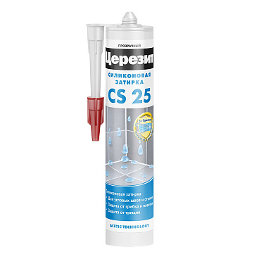 Герметик силиконовый затирка Церезит CS 25 прозрачный 280 мл