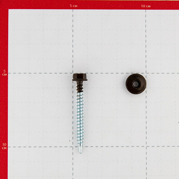 Саморезы кровельные с буром 50х4,8 мм металл-дерево темно-коричневые RR 32 Daxmer (250 шт.)