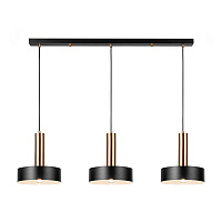 Светильник подвесной Freya Izza E27 120 Вт 8 кв.м черный/латунь IP20 (FR4008PL-03BBS)