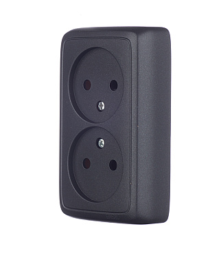 Розетка Hegel Alfa накладная черная (РА16-143-08)