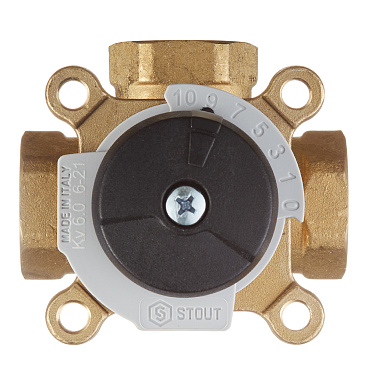 Клапан смесительный Stout 3-х ходовой 3/4 ВР(г) под электропривод KVs 6 (SVM-0003-012002)