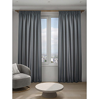 Штора креп серая 150х270 см Decofest Элис (153.761)