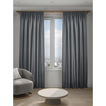 Штора креп серая 150х270 см Decofest Элис (153.761)