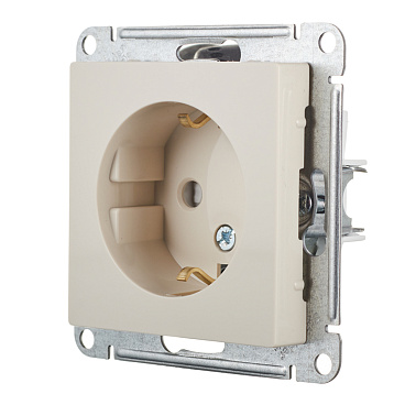 Розетка Systeme Electric AtlasDesign встраиваемая бежевая со шторками (ATN000245)