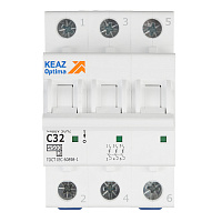 Автоматический выключатель модульный КЭАЗ OptiDin BM63 3P 32А тип C 4,5 кА 230/400 В (326815)