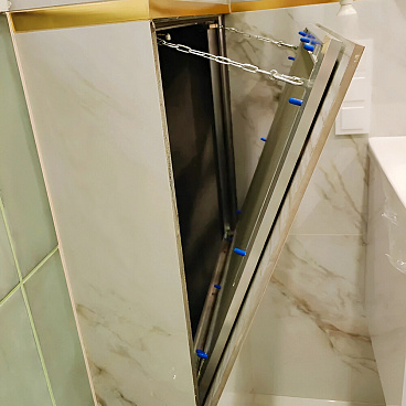 Люк ревизионный под плитку Хаммер Гиппократ-П алюминиевый 200х200 мм скрытый нажимной