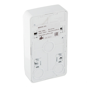 Блок выключатель и розетка Systeme Electric Этюд одноклавишный накладной белый (BPA16-204B)