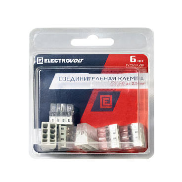 Клемма на 8 проводов Electrovolt 2273-208 0,5-2,5 кв.мм самозажимная без пасты (6 шт.) (ЦБ-00015539/604965)