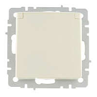 Розетка IEK Brite РСбш10-3-44-БрКр встраиваемая бежевая с заземлением со шторками с крышкой (BR-R16-16-44-K10)