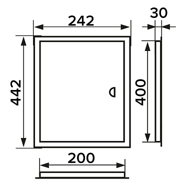 Люк ревизионный Era стальной 200х400 мм врезной с ручкой