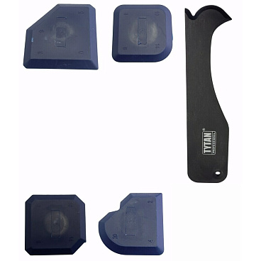 Набор шпателей для выравнивания Tytan Professional 4,5 мм резиновых с лопаткой (4 шт.) (98054)