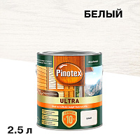 Антисептик Pinotex/Omnitex Ultra декоративный для дерева белый 2,5 л