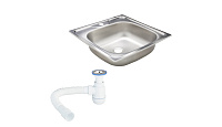 Мойка для кухни Ukinox Классика 48х48х14,5 см врезная с сифоном сталь (CLM480.480---4K OC/30980676)
